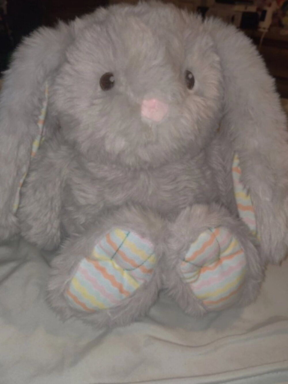 GiggleScape Gray Big Ear Bunny Exclusive 14-Inch Plush (Super Soft & Cuddly!)